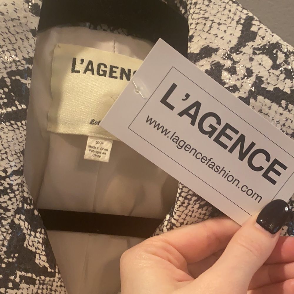 NWT L’AGENCE Python Leather Moto Jacket - Picture 5 of 10